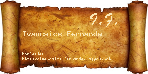 Ivancsics Fernanda névjegykártya